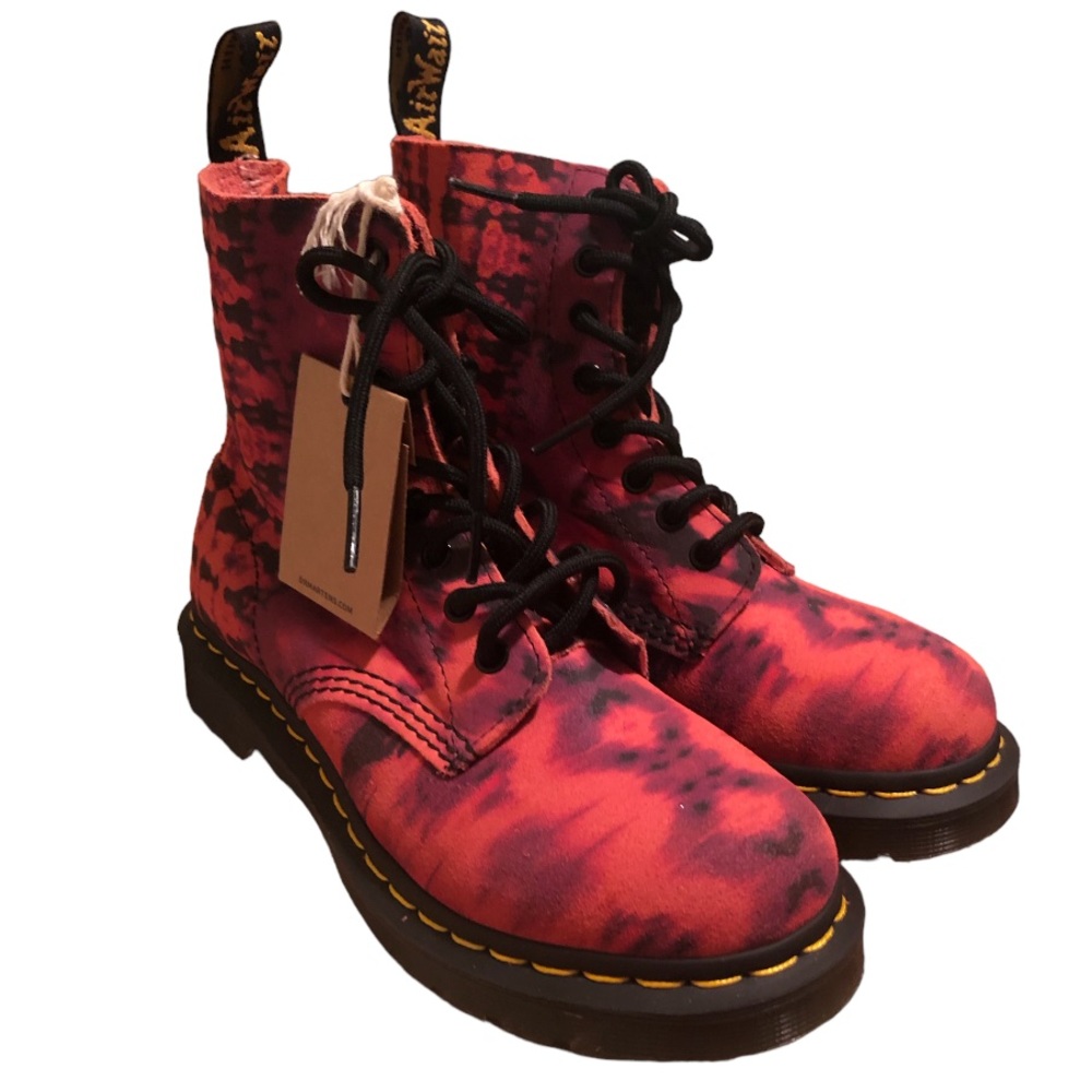 1460 PASCAL Tie Dye Leather LACE UP BOOTS Size 6